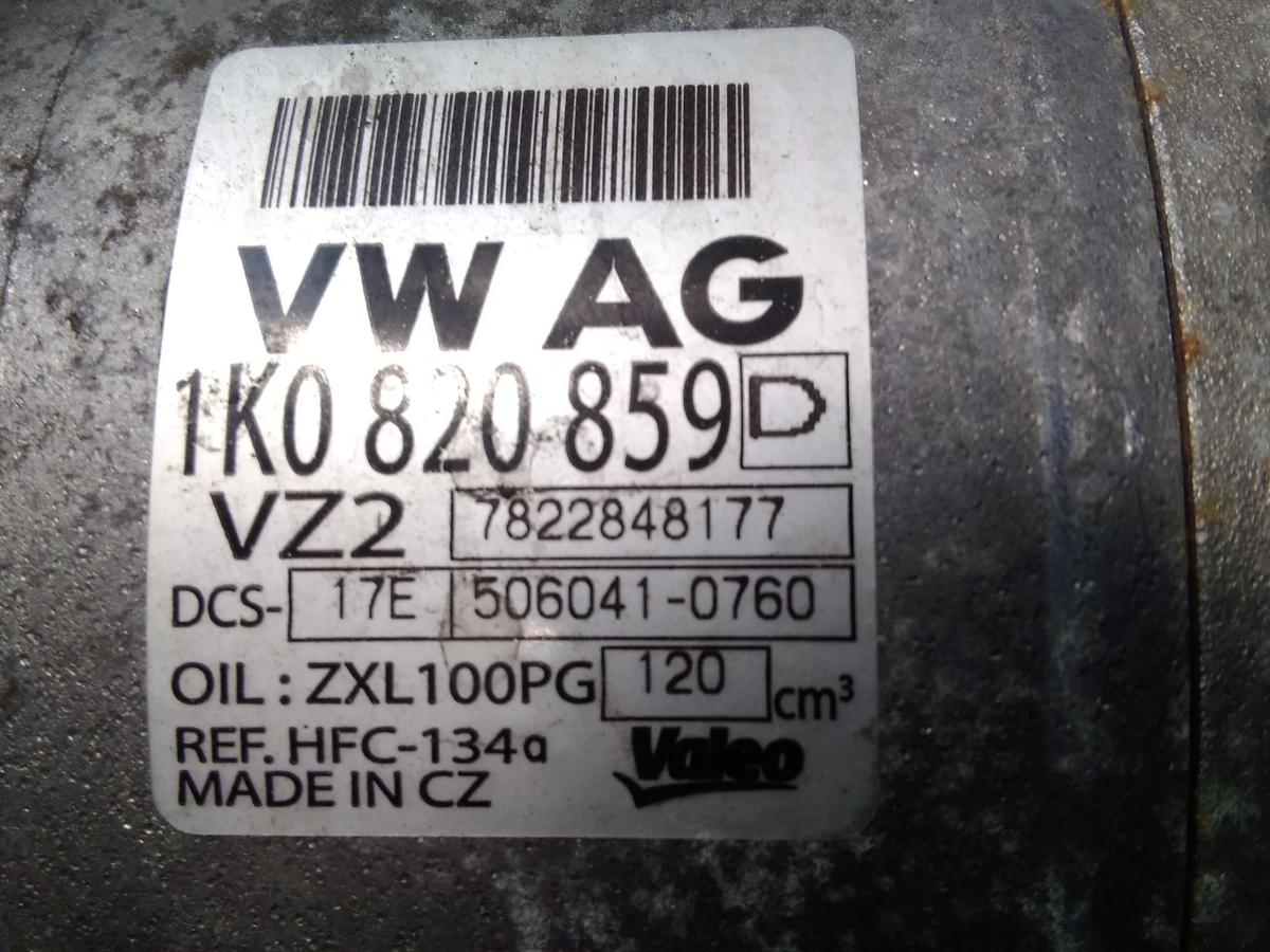 Audi A3 8P original Klimakompressor 1K0820859D Valeo 1.6 75kw BSE BJ2007