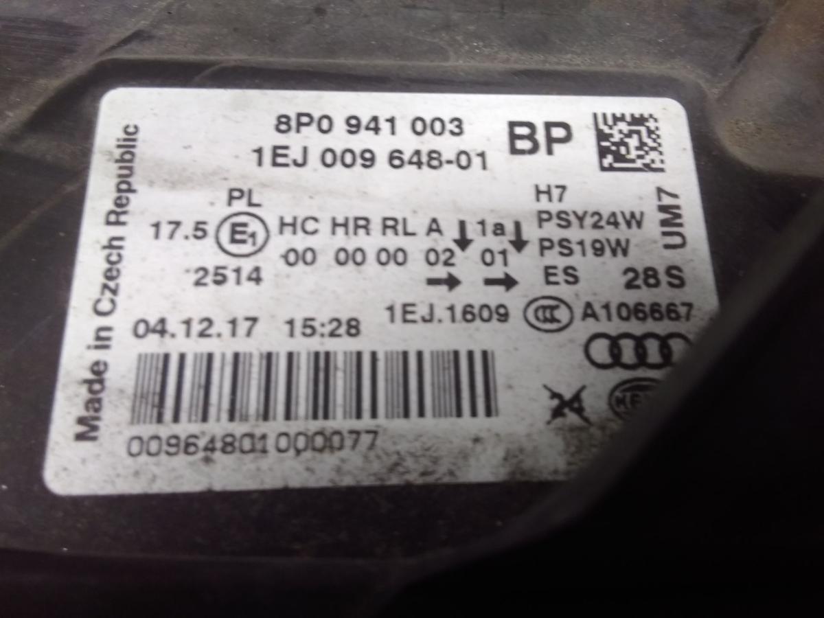 Audi A3 8P Facelift original Scheinwerfer links Halogen mit LWR Bj.2013