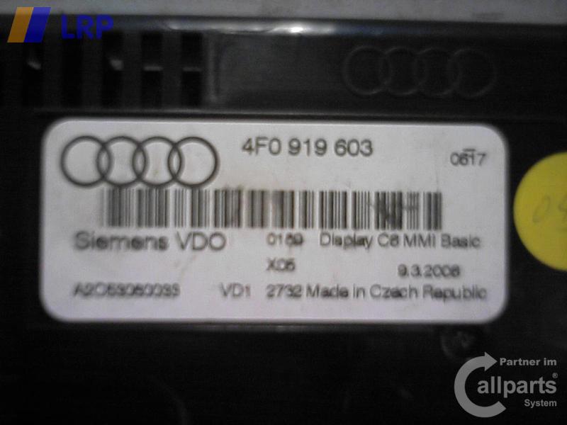 Audi A6 C6 4F Avant original MMI Display 4F0919603 SIEMENS VDO Monochrom BJ2005