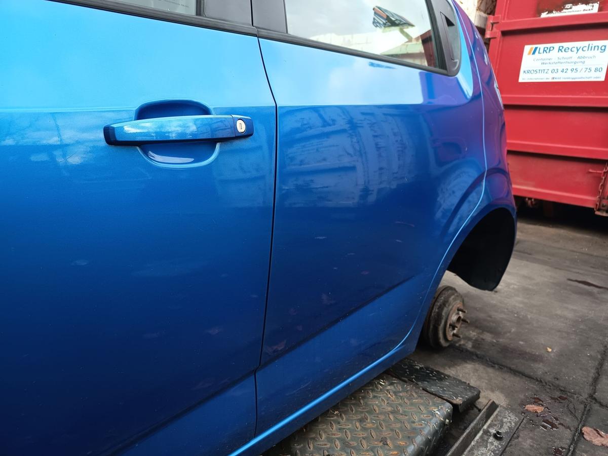 Chevrolet Aveo T300 Bj 2012 original Tür hinten links Fahrer WA895T BIMINI BLUE
