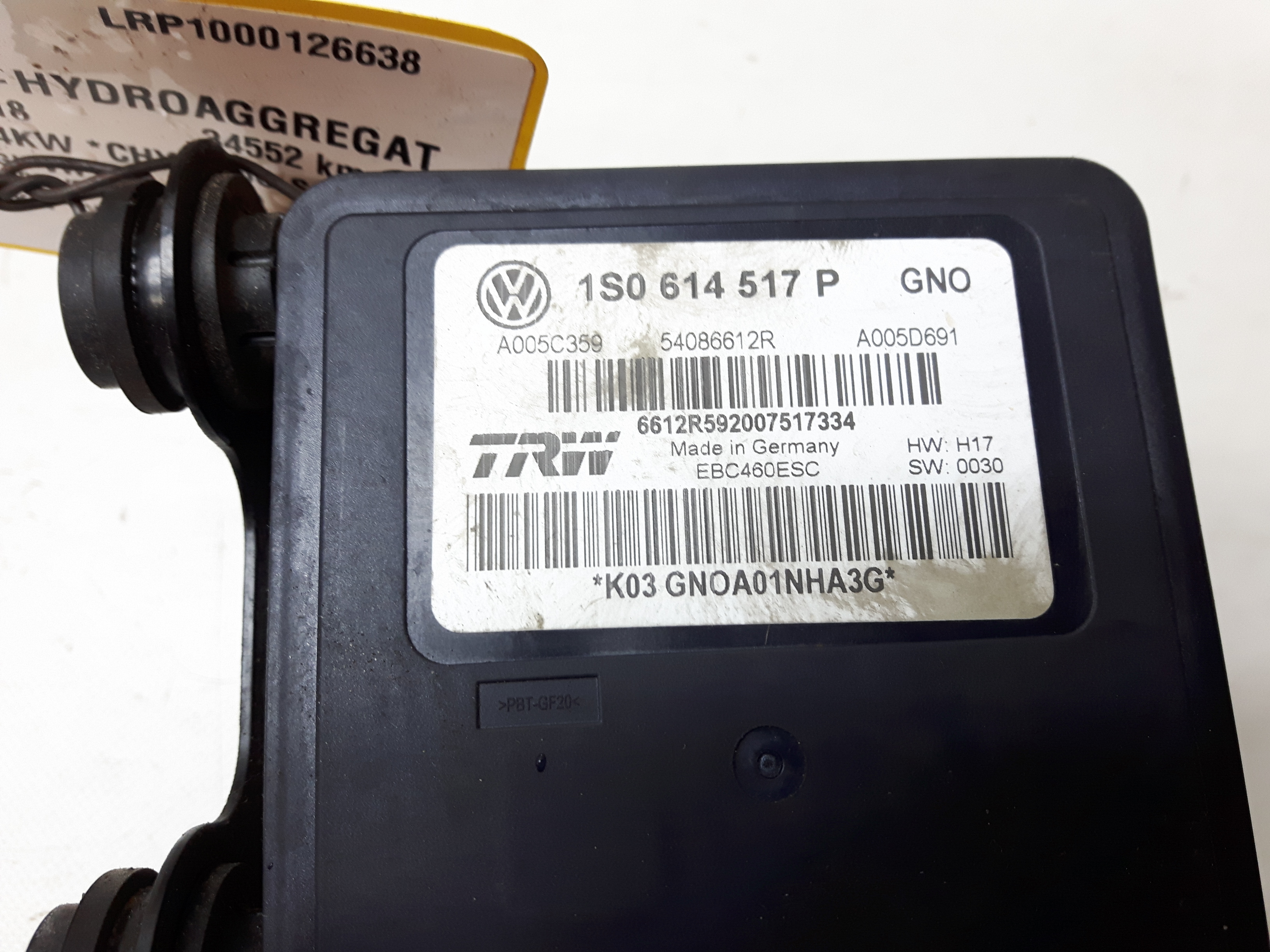 VW UP ABS Block Hydroaggregat original BJ2018 1S0614517P 1,0 44kw CHYA