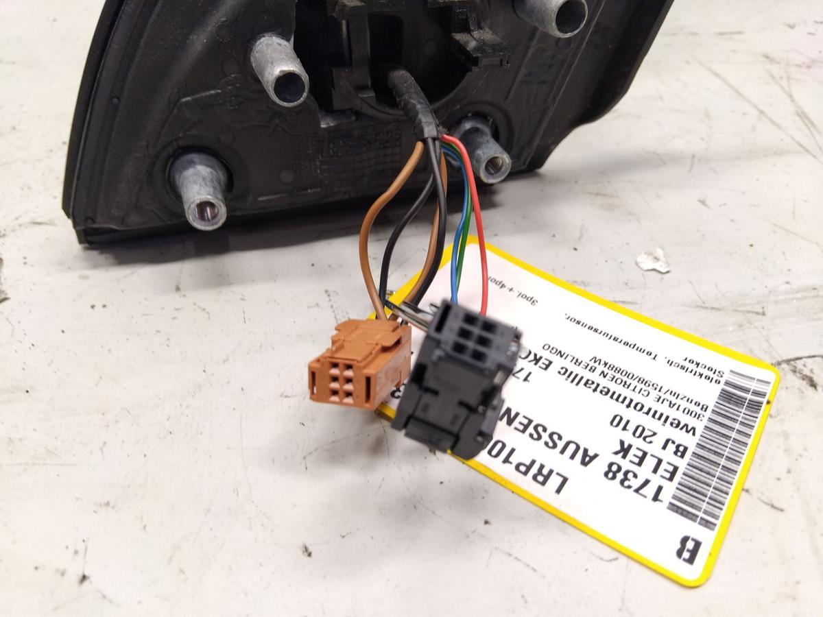 Citroen Berlingo 2 orig Au&szlig;enspiegel rechts elektrisch 3+4pol BJ2010 EKQ luziferrot