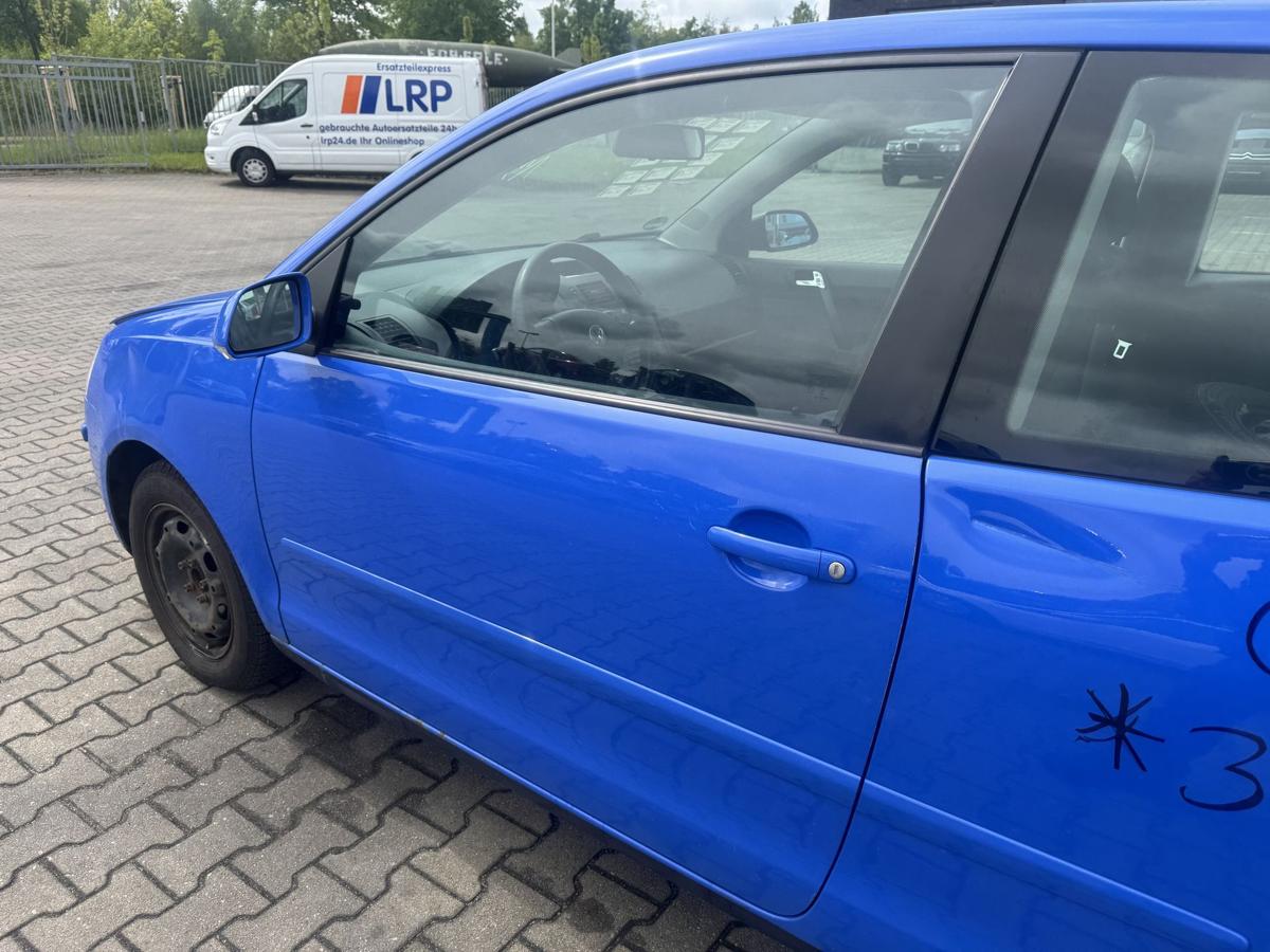 VW Polo 9N3 original T&uuml;r vorn links LA5F Summer Blue 3-T&uuml;rer Rohbau Bj.2008