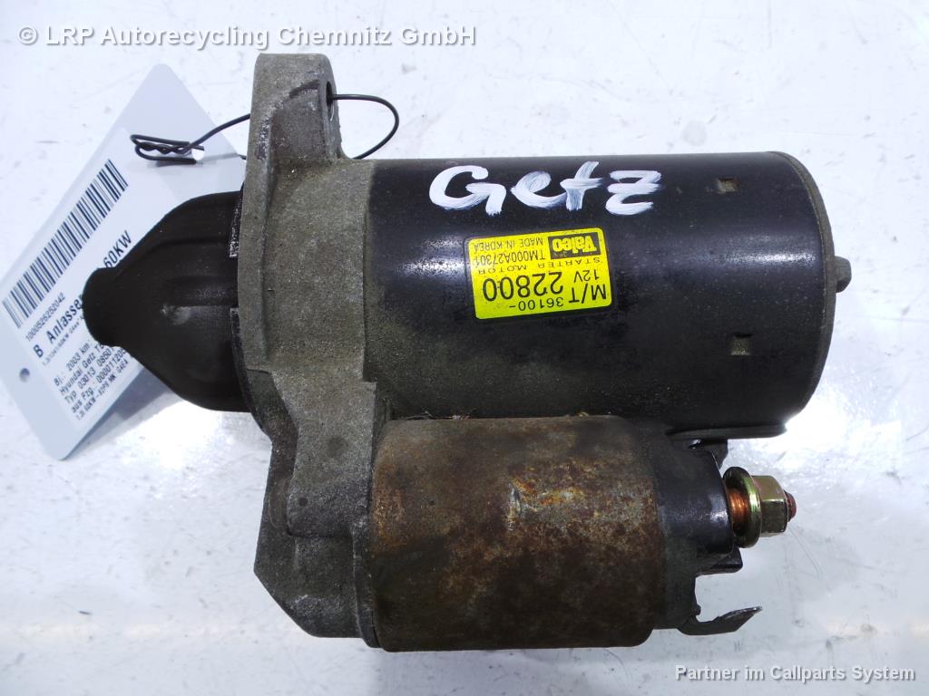 Hyundai Getz BJ 2003 Anlasser Starter 1.3 60KW 36100-22800 Valeo