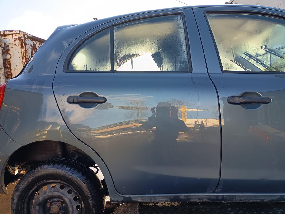 Nissan Micra K13 orig T&uuml;r hinten rechts 5trg Beifahrerseite FAA Green bis Bj2013