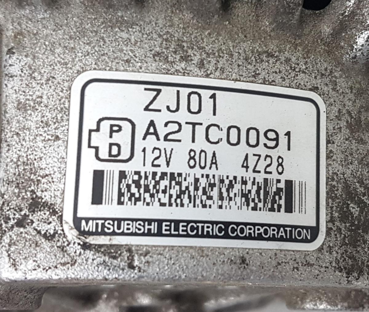 Mazda 3 BK Lichtmaschine Generator 80A A2TC0091 Bj2005 1,6 77kw Z601