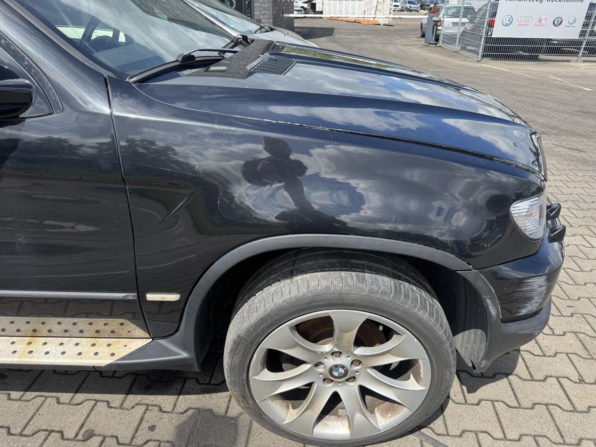 BMW X5 E53 original Kotfl&uuml;gel vorn rechts 475 Blacksaphire Metallic altes Modell Bj.2003
