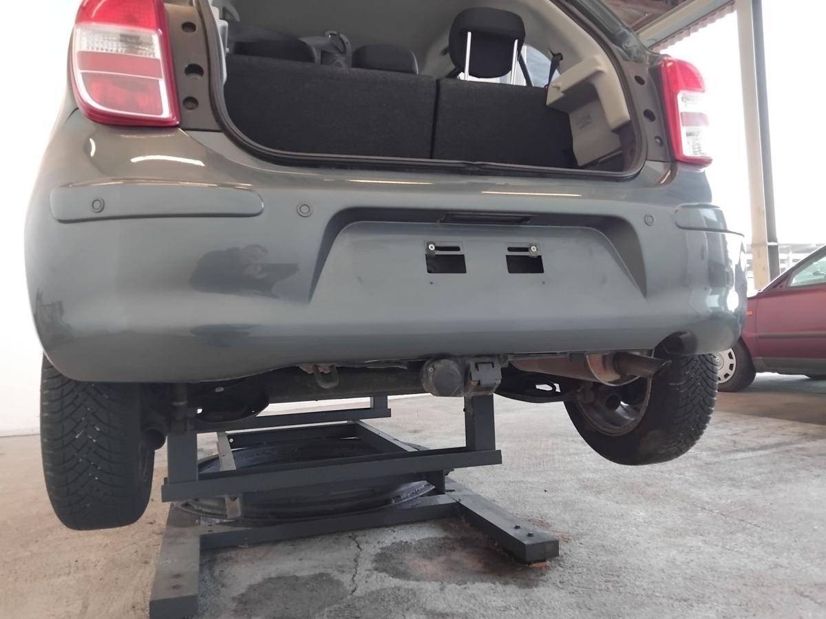 Nissan Micra 4 K13 original Sto&szlig;stange Sto&szlig;f&auml;nger hinten PDC BJ2013 FAA Greyish Green Pearl