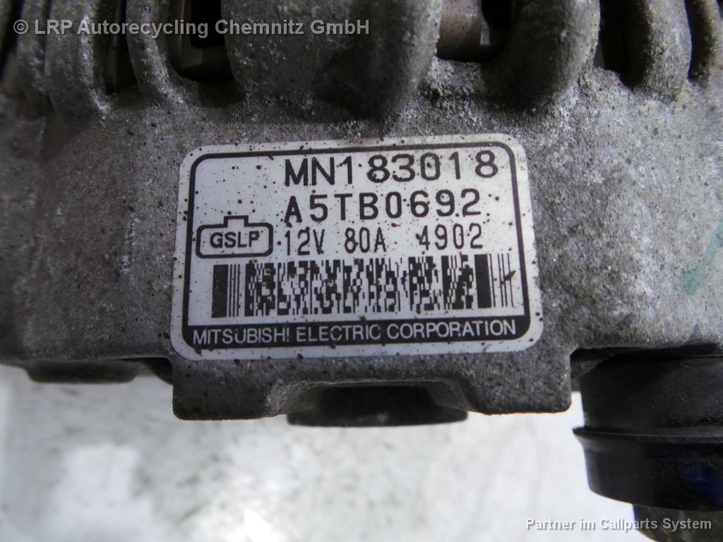 Mitsubishi Lancer BJ 2005 Lichtmaschine Generator 80A 1.6 72KW MN183018 A5TB0692