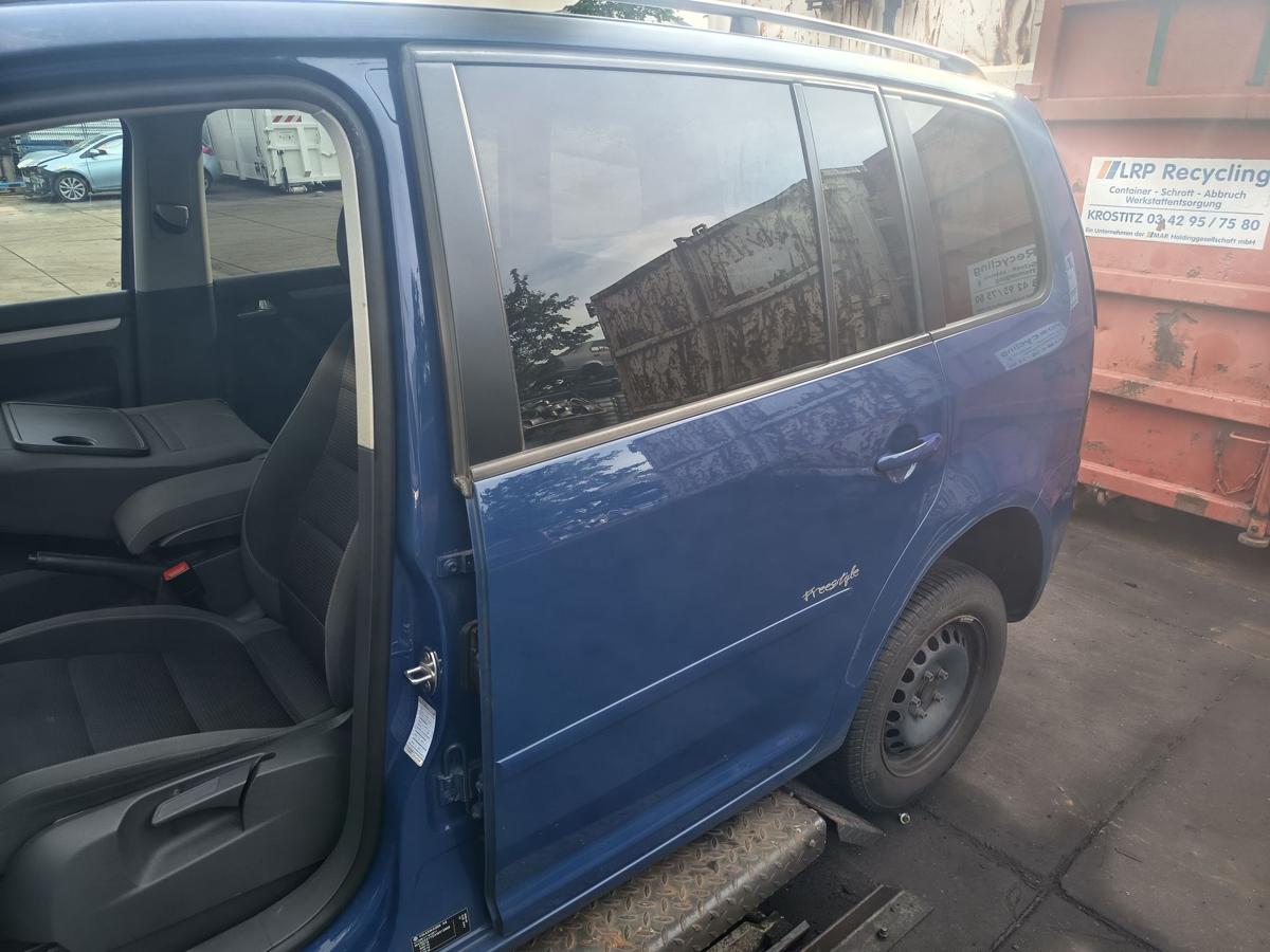 VW Touran GP 1T original T&uuml;r hinten links Fond Rohbau L5M Indienblau Bj 2009