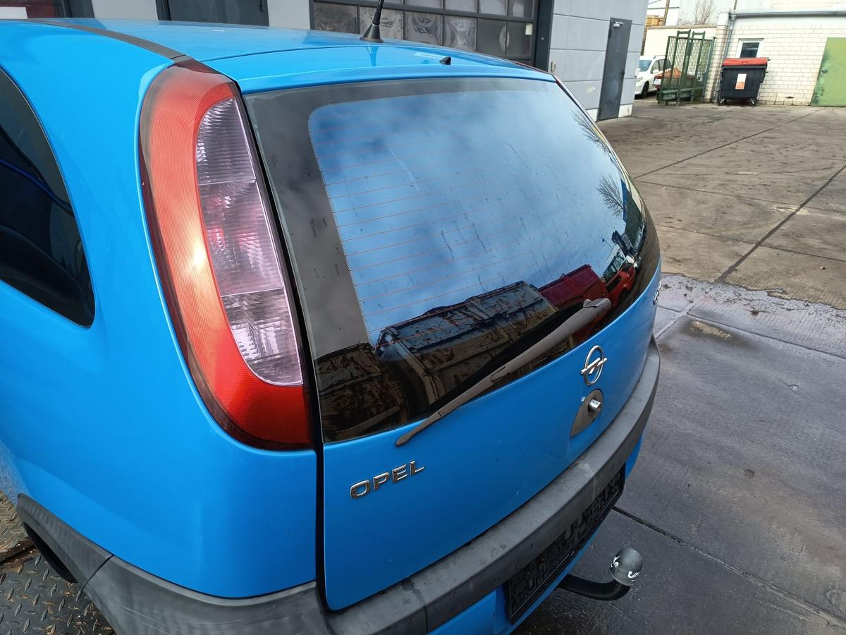 Opel Corsa C original Heckklappe mit Scheibe Z20A Arubablau Bj 2001