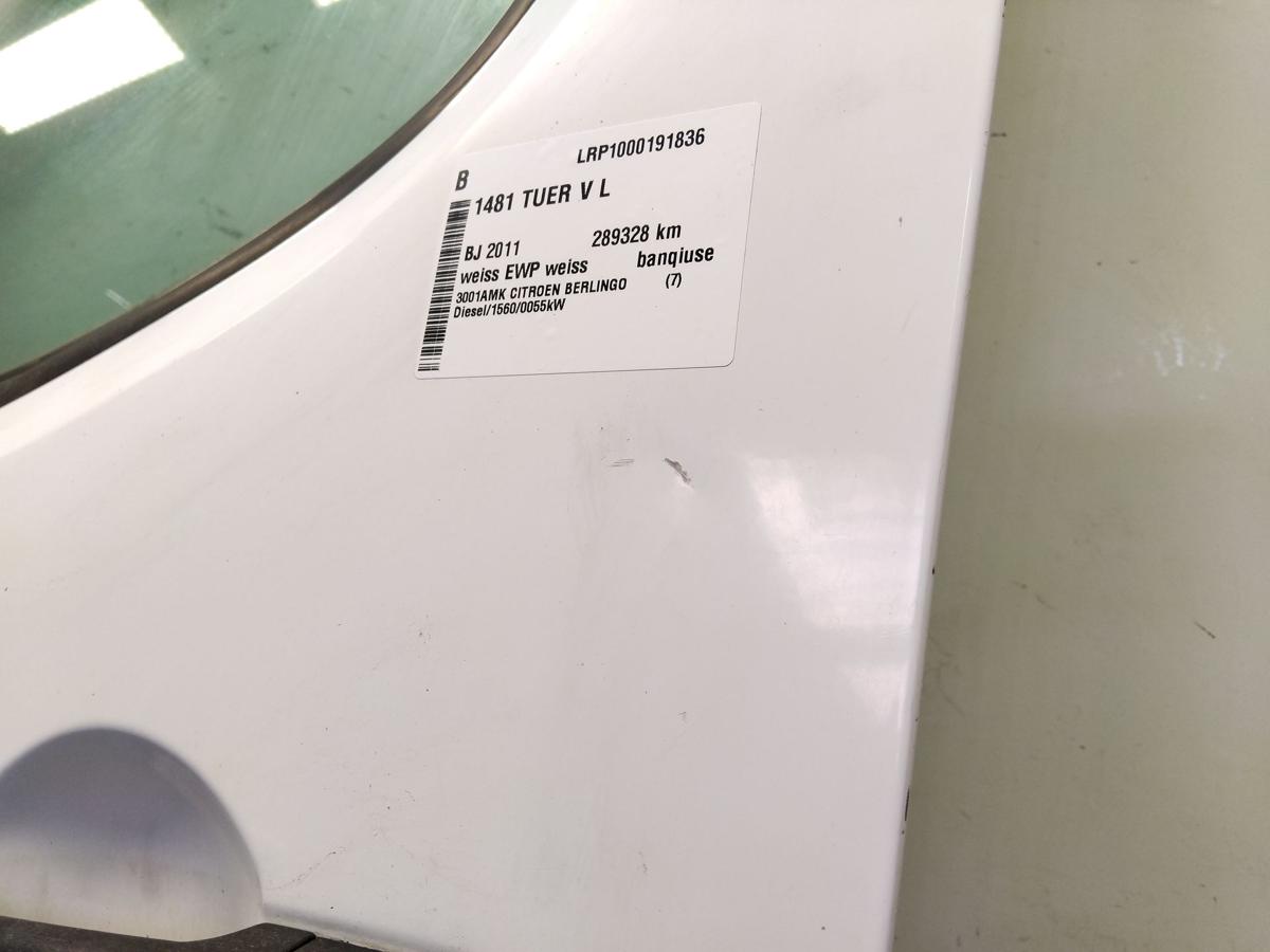 Citroen Berlingo 2 B9 Tür vorn links Fahrertür weiss EWP Bj.2011
