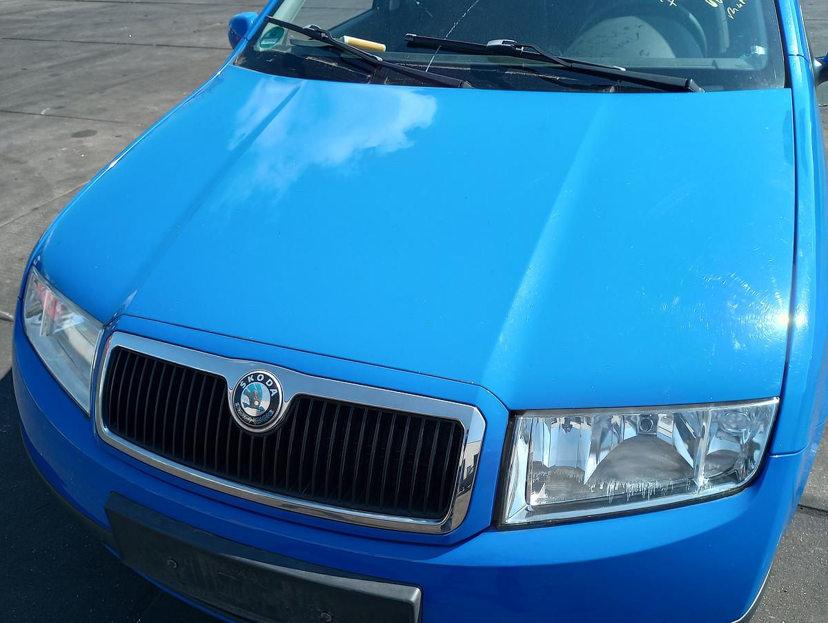 Skoda Fabia 6Y orig Motorhaube Klappe LF5M Laser Blau Bj 2004