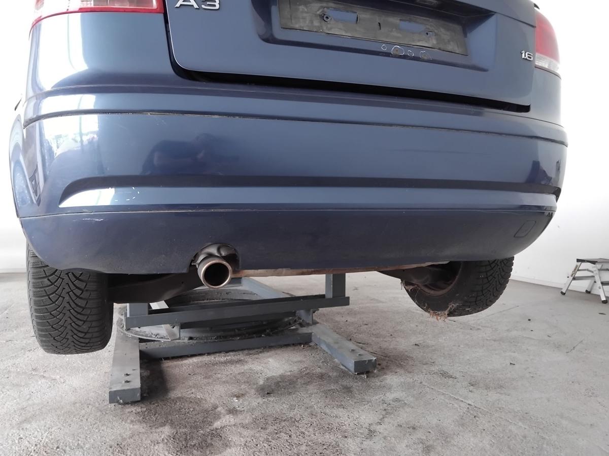 Audi A3 8P 3-t&uuml;rig orig Sto&szlig;stange Stossf&auml;nger hinten BJ2006 LZ5C Mauritiusblau