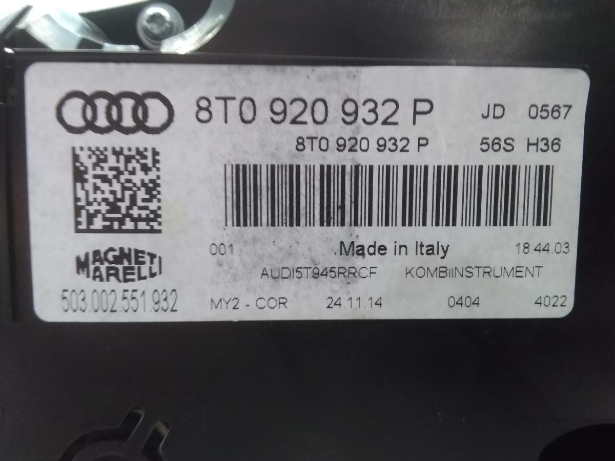 Audi A5 Sportback 8T original Kombiinstrument Tacho Armatur 2.0TDI 140kw Bj.2014 8T0920932P