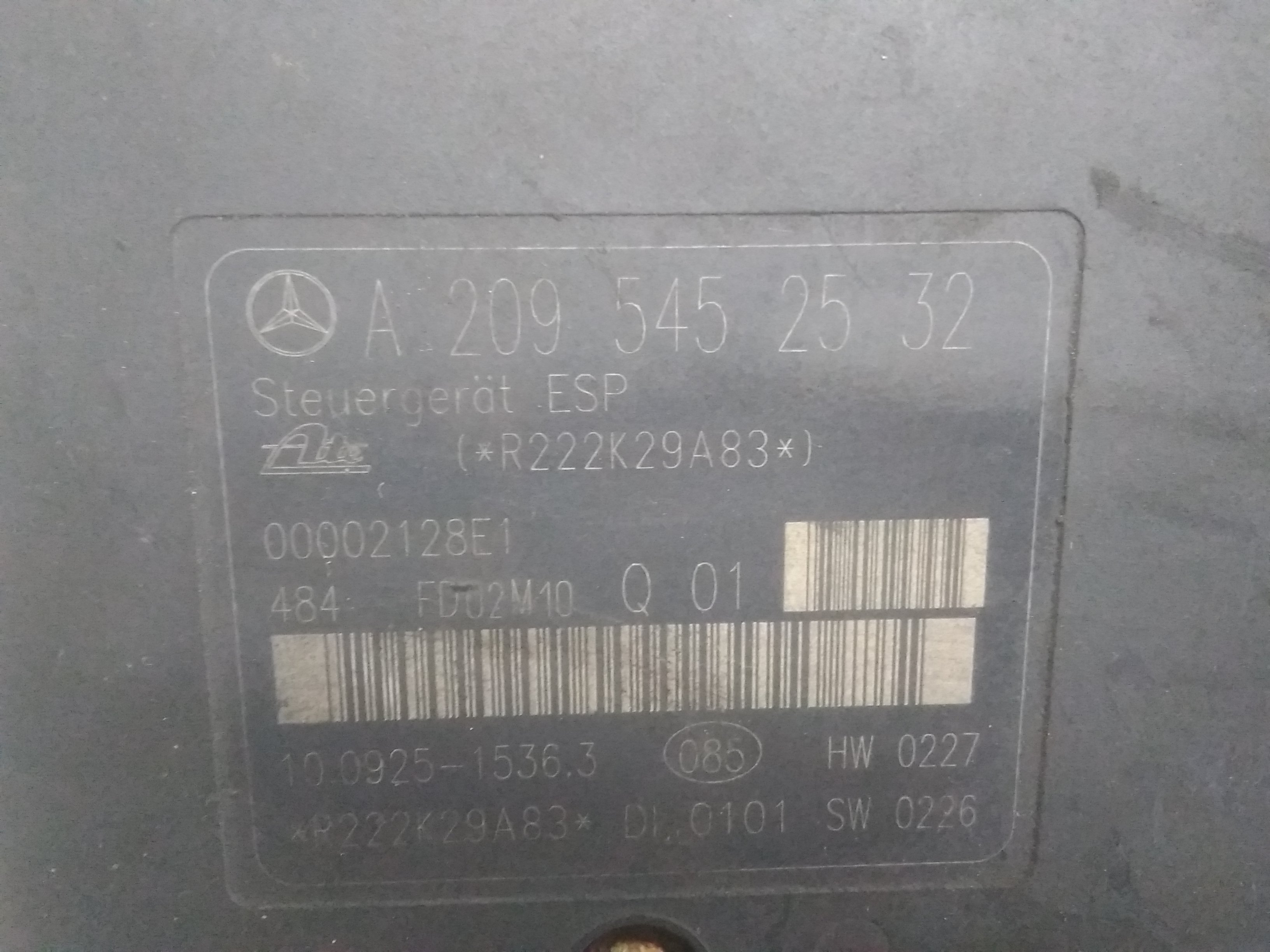 Mercedes Benz W203 Bj.2002 original Hydroaggregat ABS Block 10.0204-0395.4 ATE 1,8 120KW