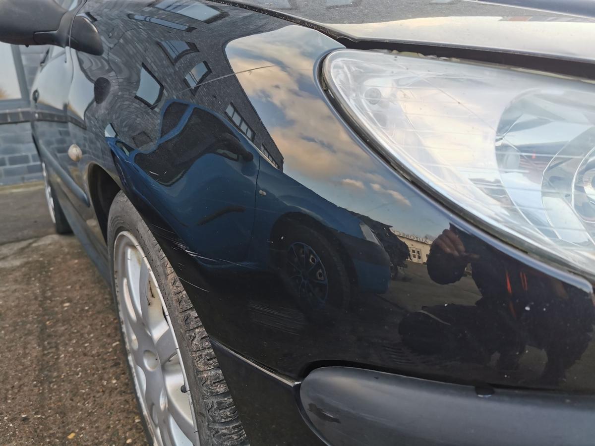Peugeot 206 CC Kotflügel Fender Seitenwand vorn rechts EXY Onyxschwarz