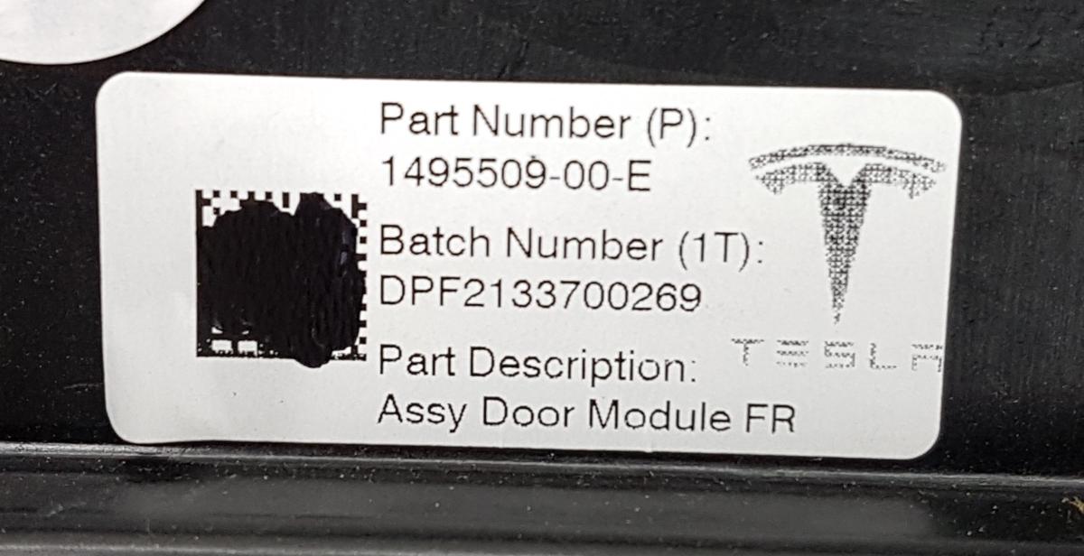 Tesla Model Y Fensterheber vorn rechts Bj22 149550900E 152680500B OHNE Motor