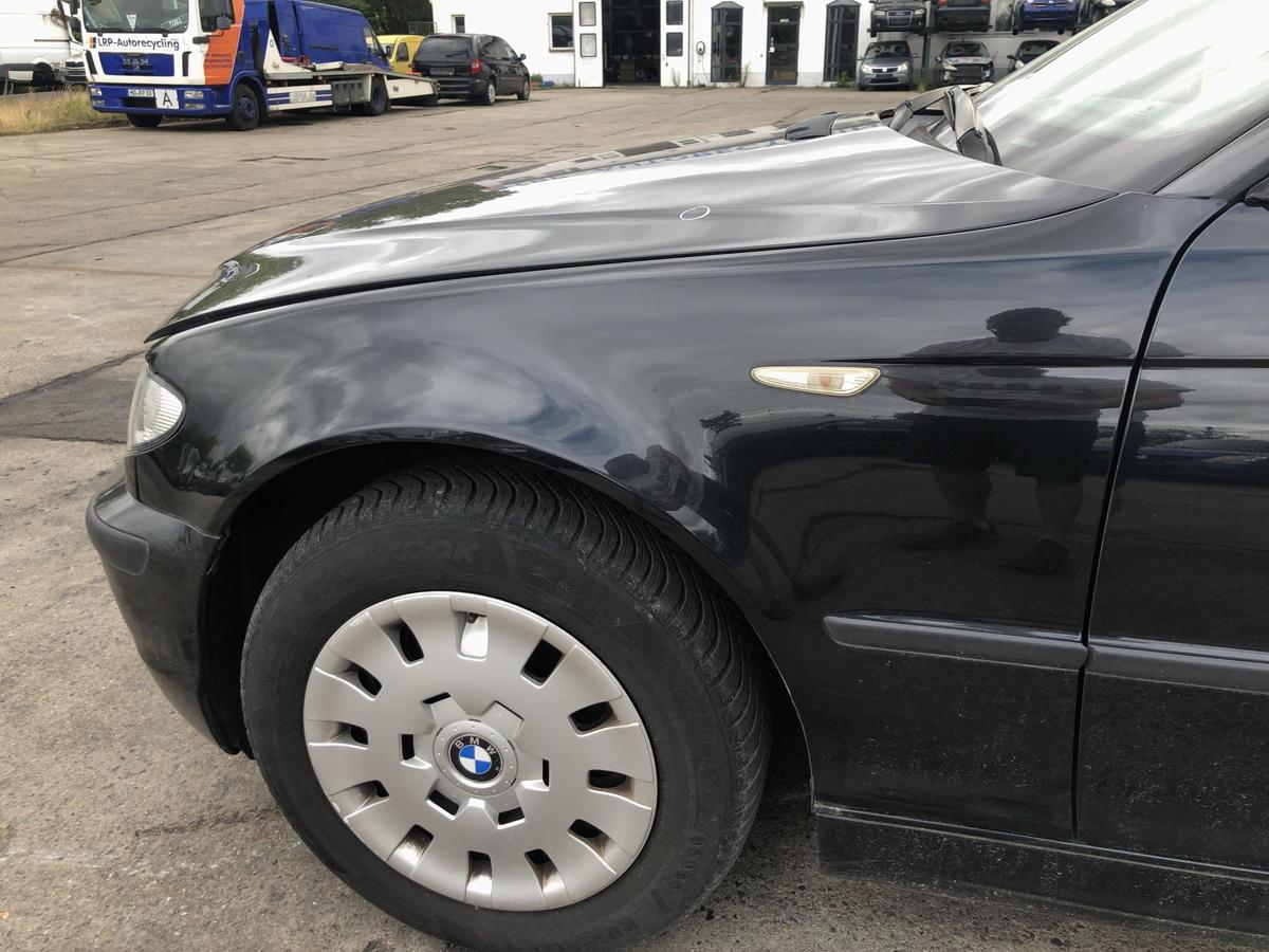 BMW 3er E46 ab01 Kotfl&uuml;gel vorn links Fahrerseite Seitenwand 475/9 Black Saphir