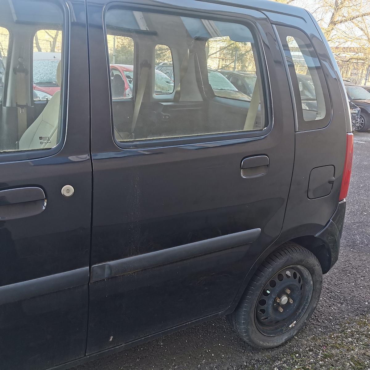 Opel Agila A H00 Bj 03 Tür hinten links Z20R Saphirschwarz