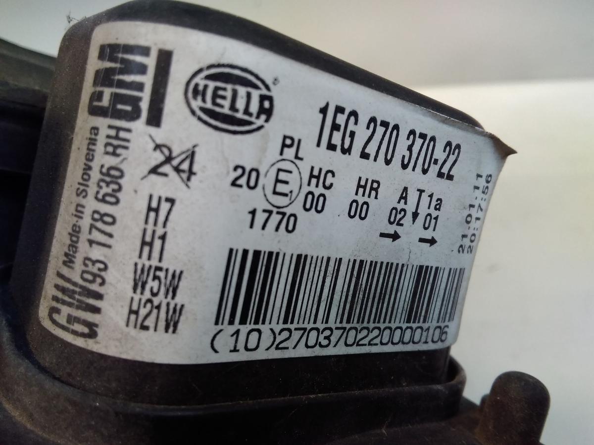 Opel Astra H original Scheinwerfer rechts schwarz Hella mit LWR Bj.2005