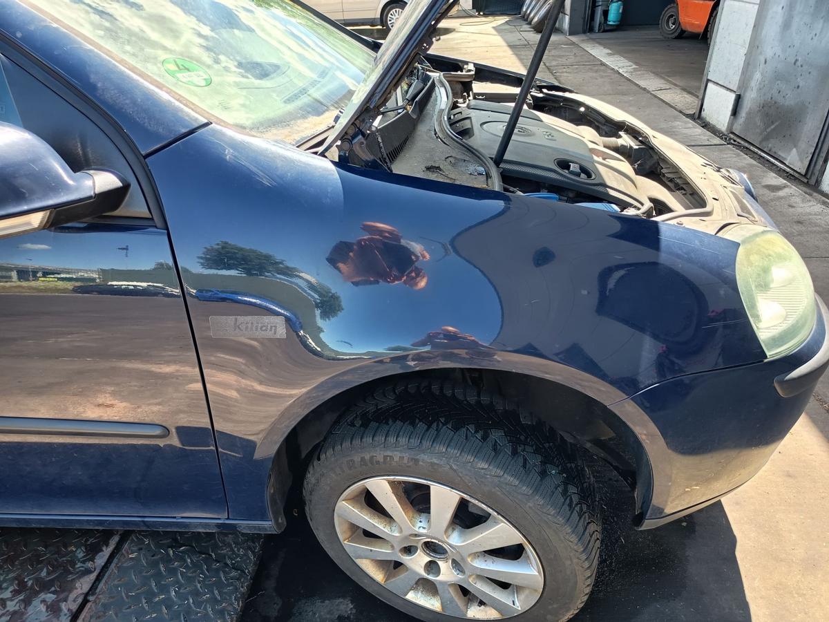 VW Golf V original Kotfl&uuml;gel rechts Seitenteil A5G Perlblau Bj 2003