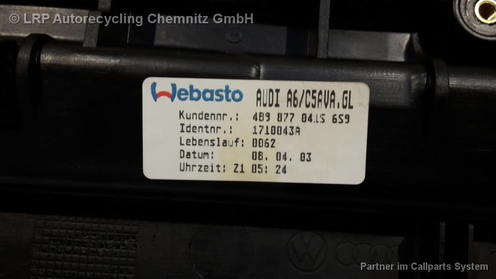 Audi A6 Avant 4.2 4BH C5 Schiebedach elektrisch Kassette Rahmen WEBASTO 1710043A 4B9877041S