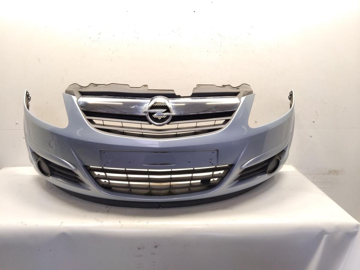 Opel Corsa D orig. Stoßfänger Stoßstange vorn 4MU Aeroblau Metallic Z21C BJ2009