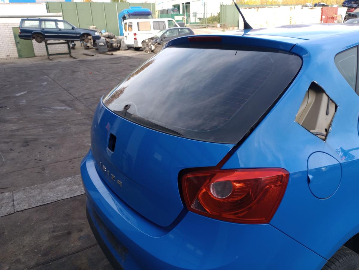 Seat Ibiza 6J original Heckklappe mit Scheibe (Roh) LW5B Galiablau Bj 2008