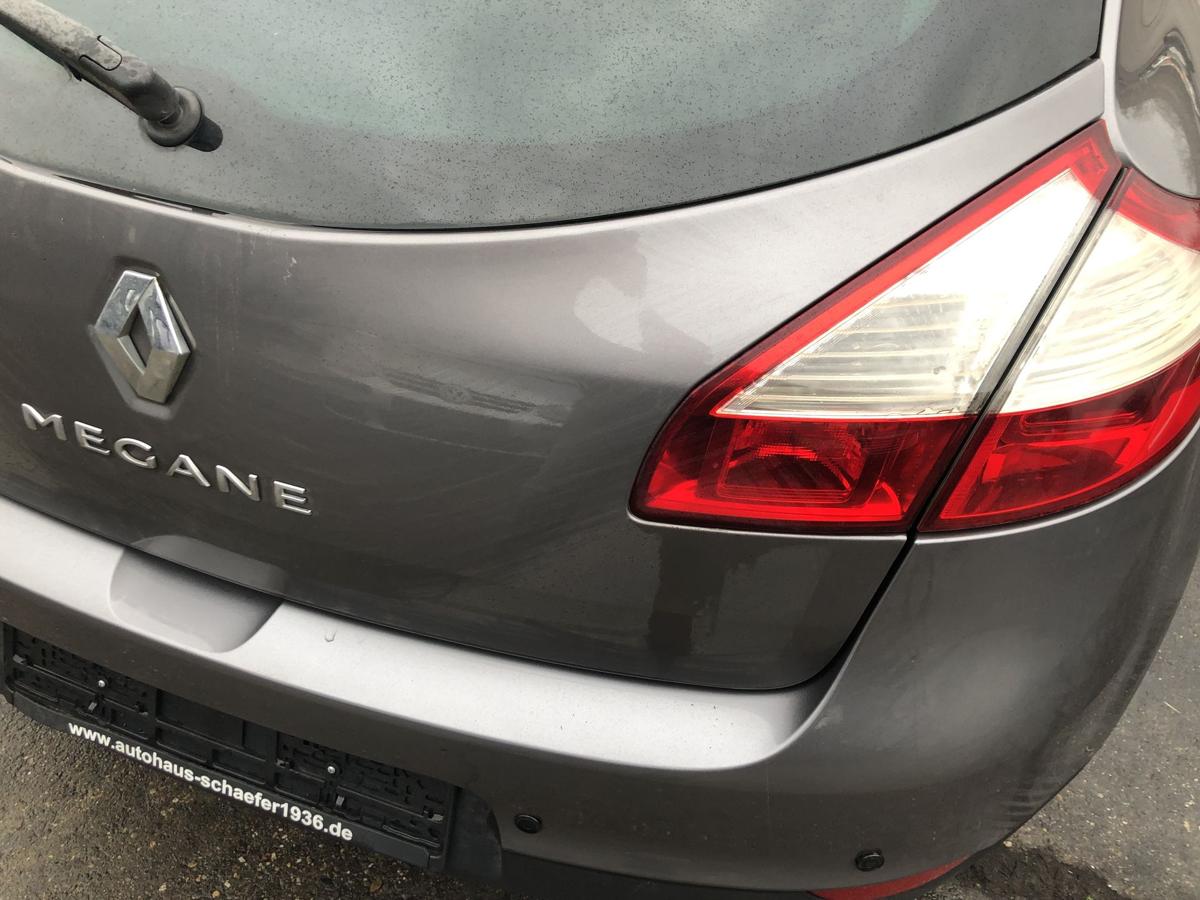 Renault Megane III 3 Heckklappe mit Heckscheibe 5 t&uuml;rer TEKNG grau Kofferklappe