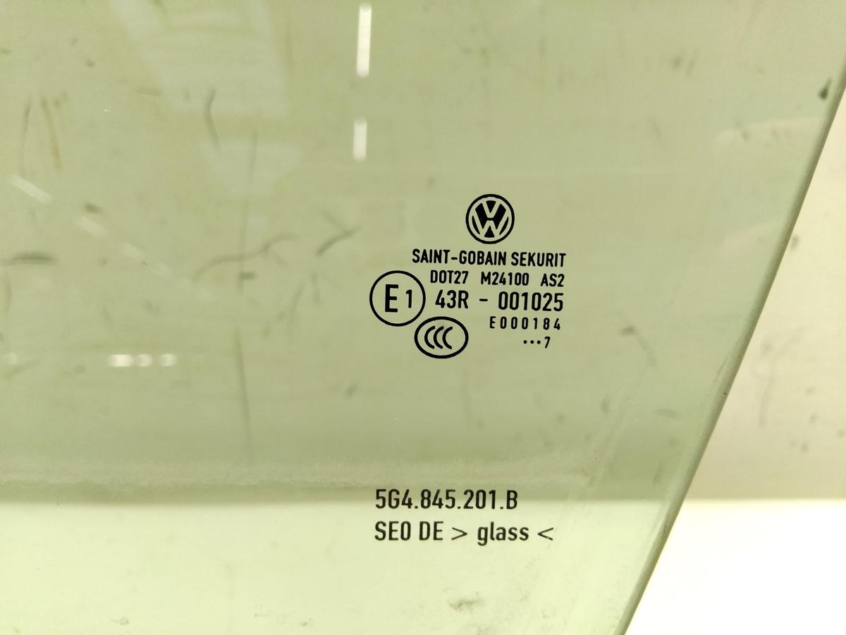 VW Golf 7 original T&uuml;rscheibe vorn links 5-T&uuml;rer gr&uuml;ncolor BJ2017