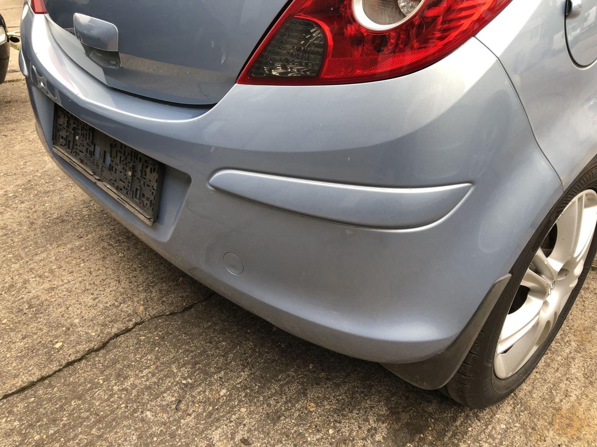 Opel Corsa D Stoßfänger hinten Heckschürze nur für 3 türer Z21C Aeroblau