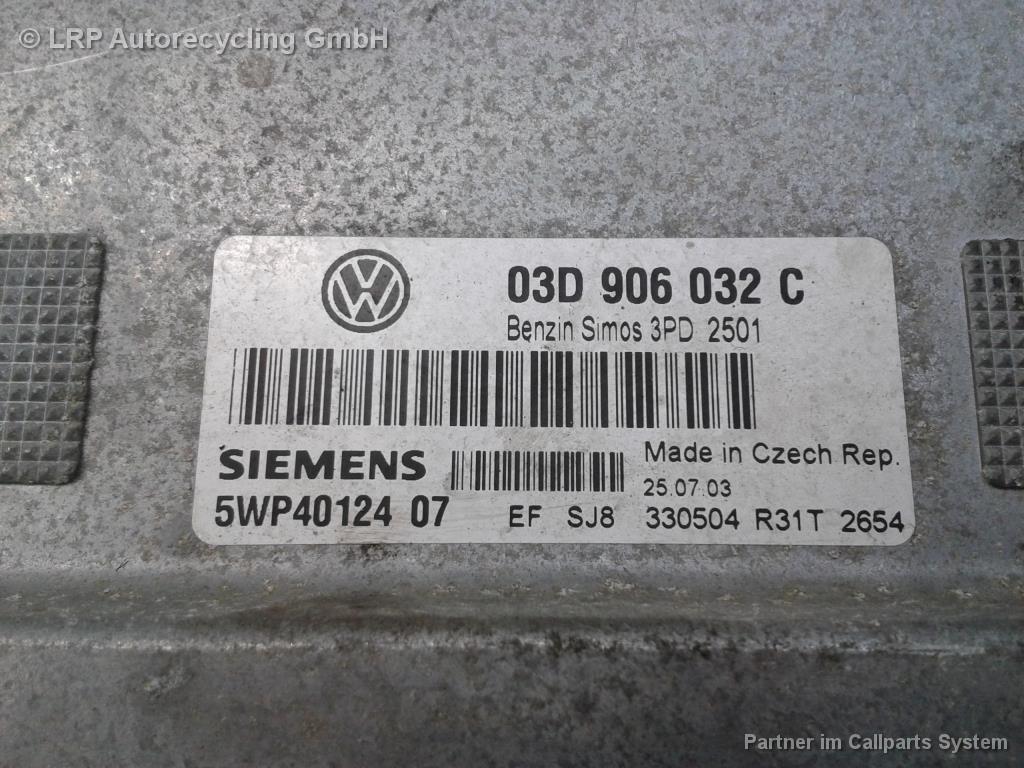 VW Polo 9N BJ2003 Steuergerät Motor 03D906032C Siemens 5WP4012407