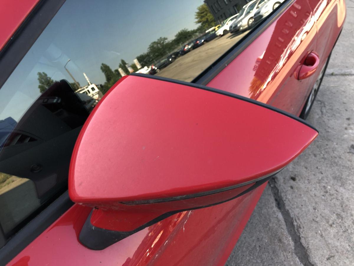 Seat Leon 5F Au&szlig;enspiegel links Spiegel Seitenspiegel elekt LS3H Emocion Rot