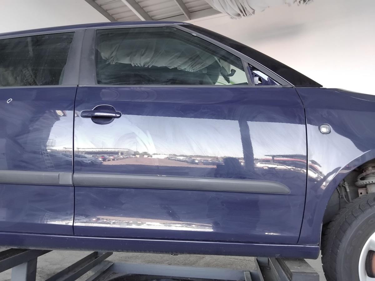 Skoda Fabia 2 5J Facelift T&uuml;r vorn rechts Beifahrert&uuml;r pacific blue LF5A BJ2011