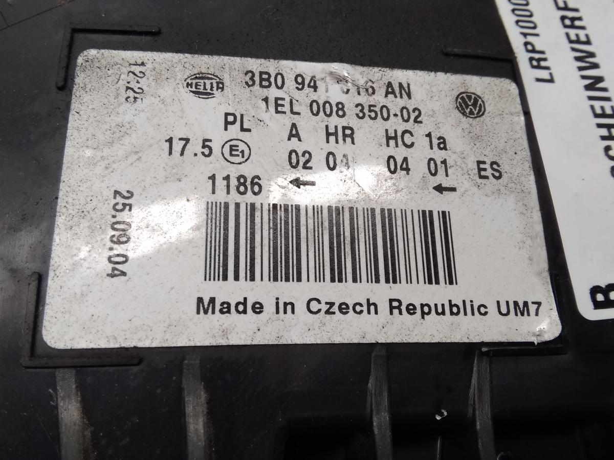 VW Passat 3BG original Scheinwerfer rechts Hella Halogen mit LWR BJ2004