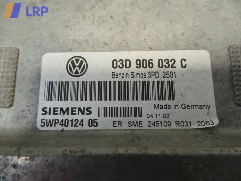 VW Polo 9N Bj.2002 Steuergerät Motor 03D906032C 5W91012405 Motorsteuergerät