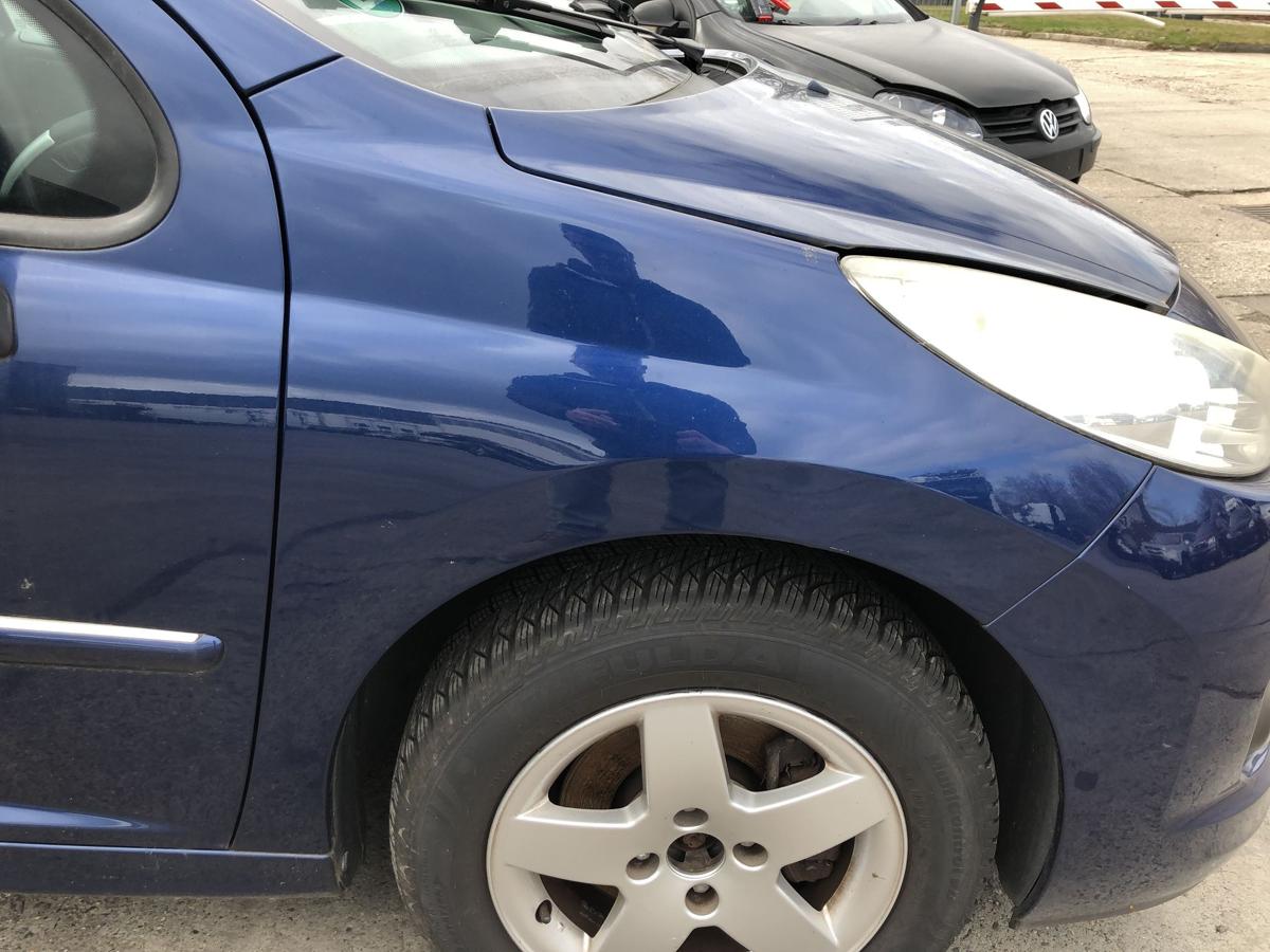 Peugeot 207SW Kotfl&uuml;gel vorn rechts Beifahrerseite Fender KPL Montebello blau