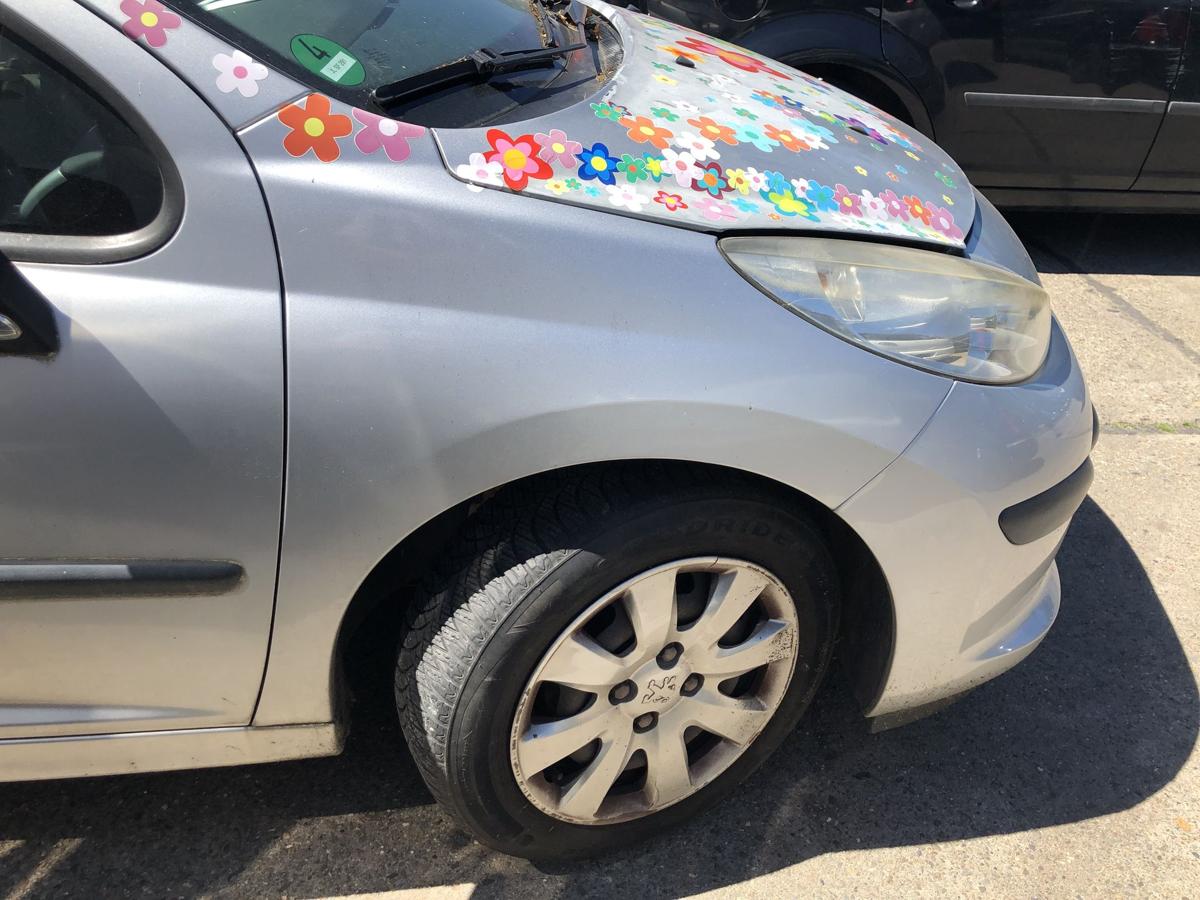 Peugeot 207 WA WC Kotfl&uuml;gel vorn rechts Beifahrerseite EZR Aluminiumgrau