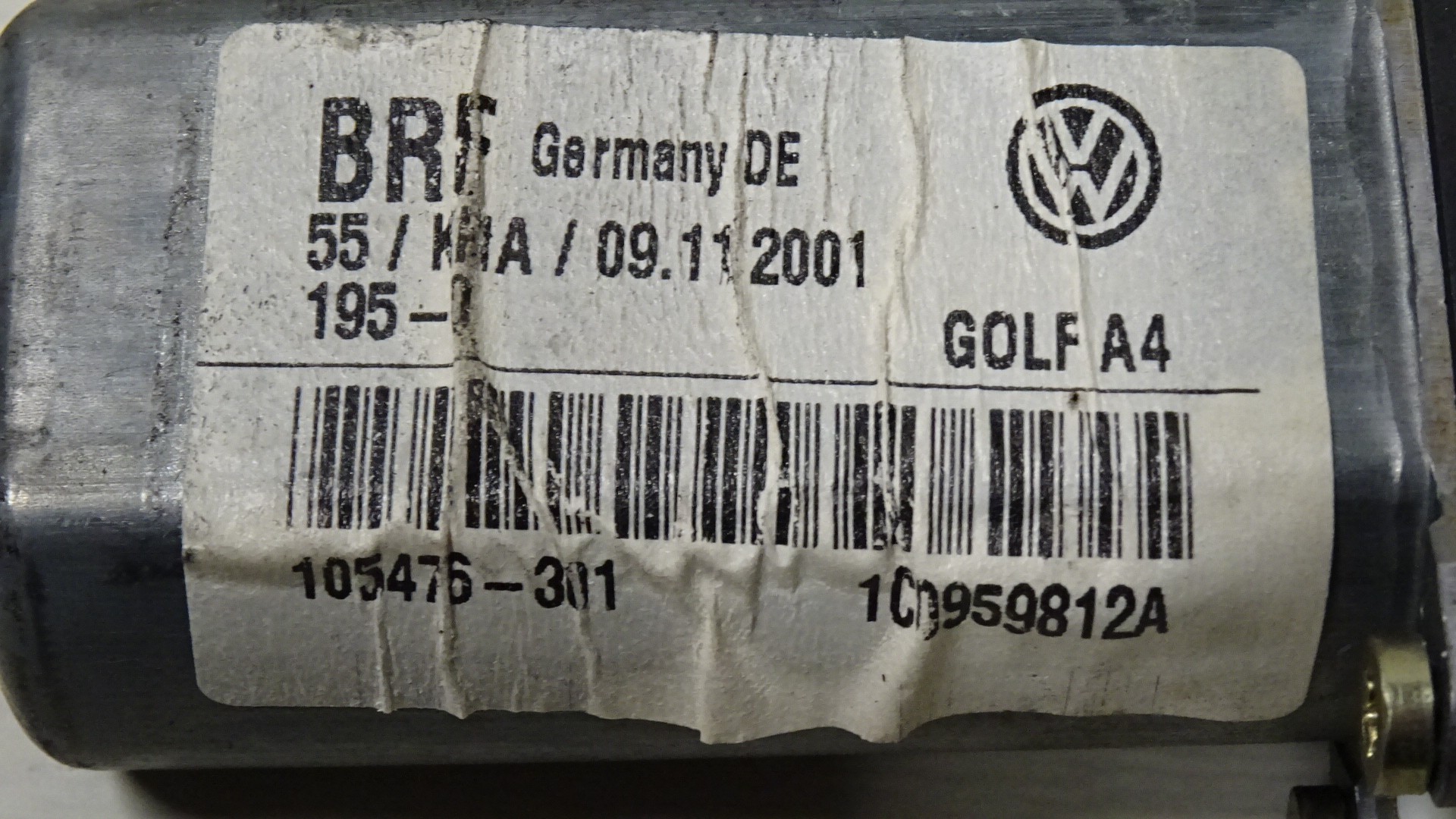 VW Golf IV 1J Bj2001 Motor Fensterheber hinten rechts Fensterhebermotor 1C0959812A