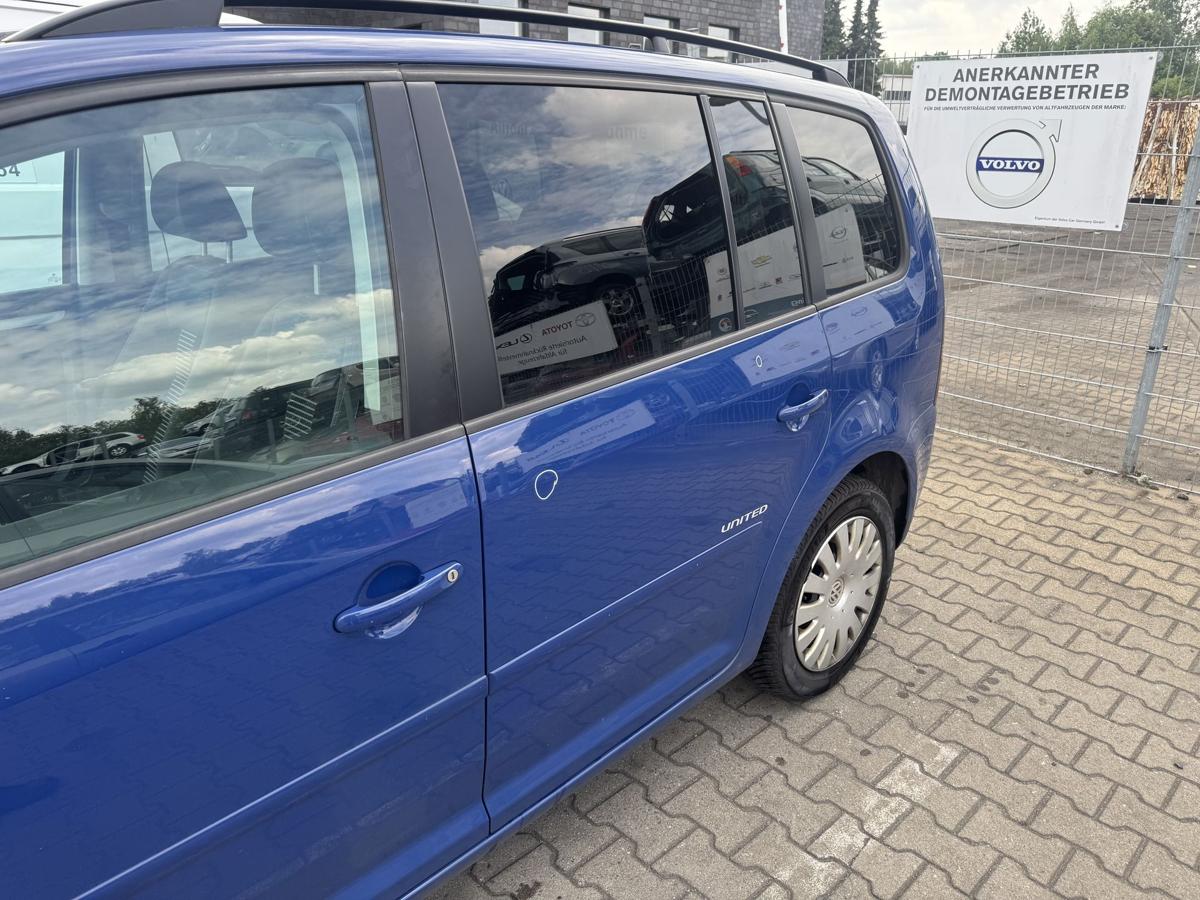 VW Touran 1T original T&uuml;r hinten links LL5M Indienblau Rohbau Bj.2008