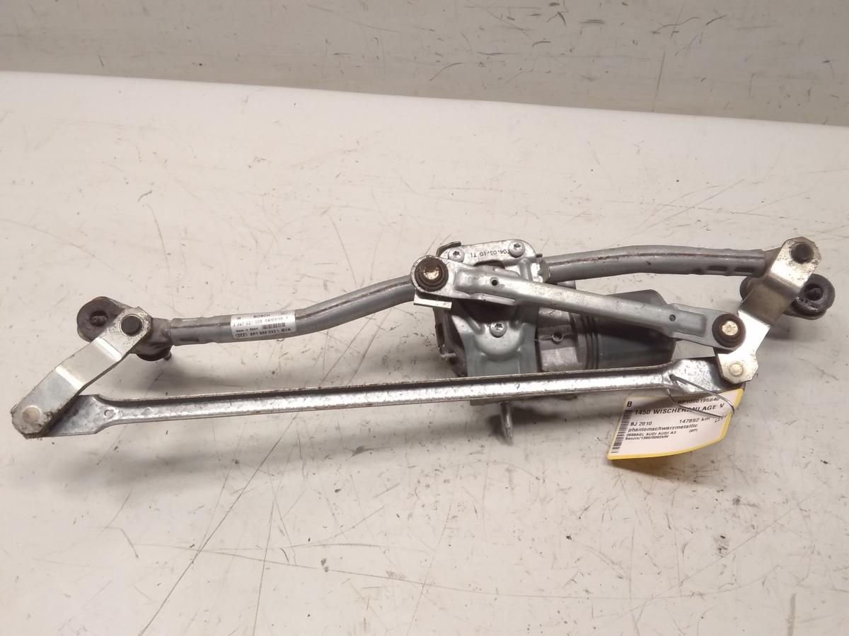 Audi A3 8P Facelift original Wischermotor vorn mit Wischergest&auml;nge Bj.2010