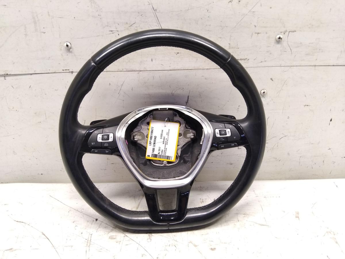 VW Golf Sportsvan original Lederlenkrad mit DSG-Schalttasten 5G0419091GF E74