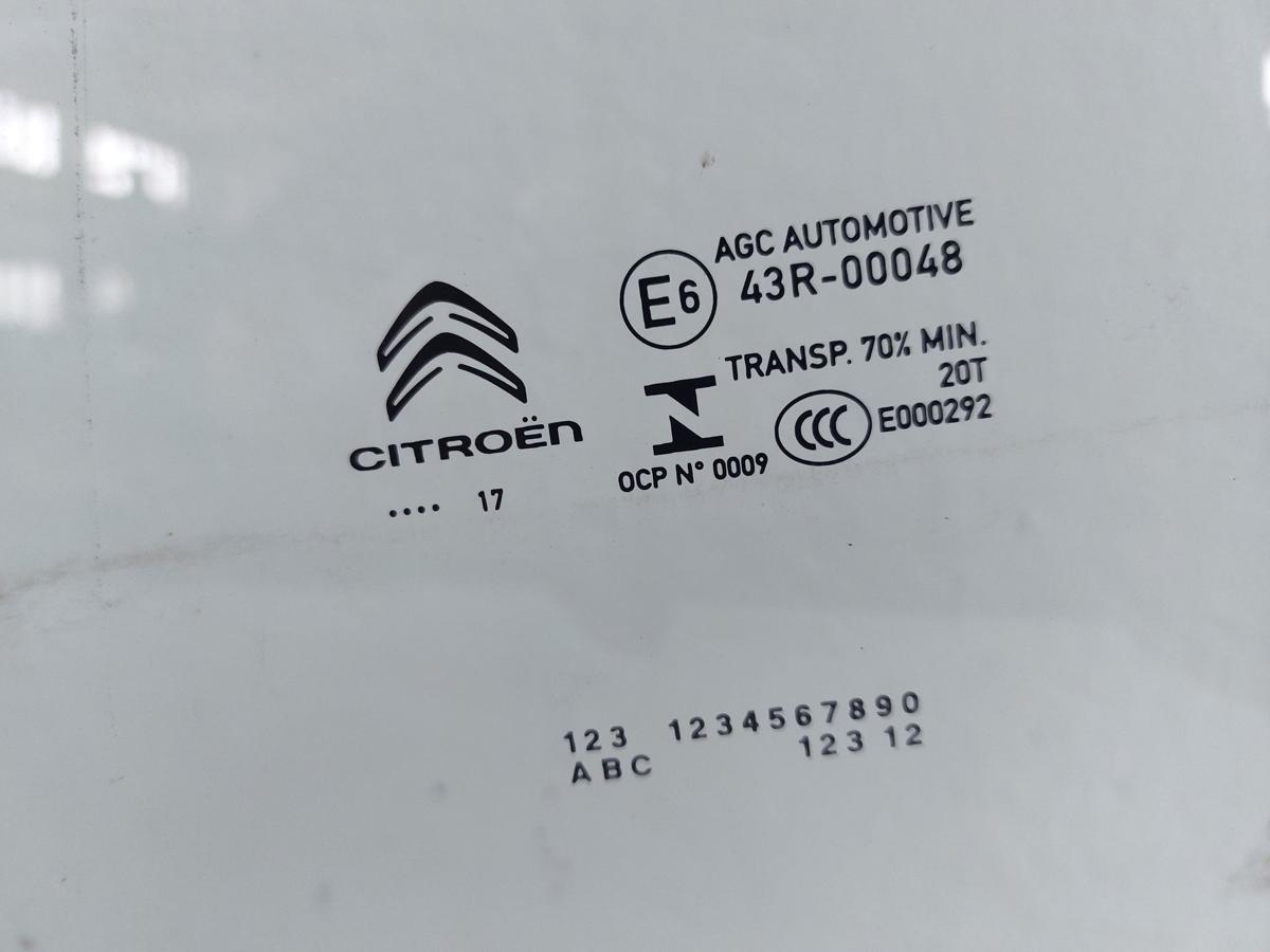 Citroen C3 III SX ab17 Seitenscheibe hinten links Fondt&uuml;r Colorglas T&uuml;rscheibe