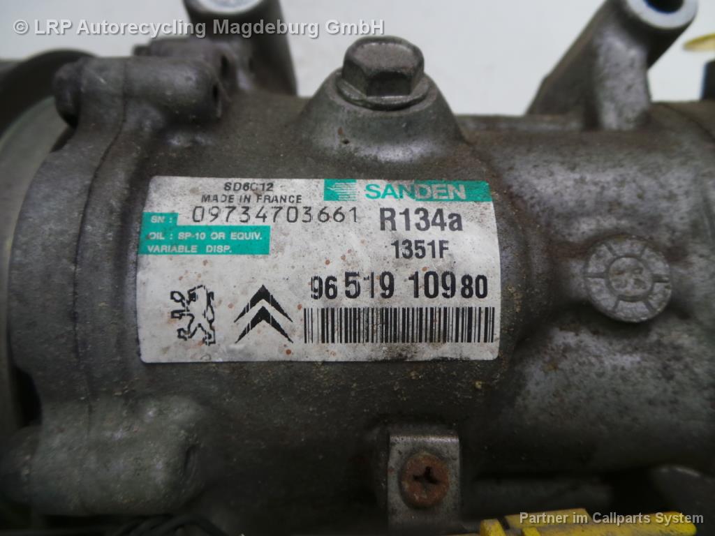 Citroen C4 5-trg. Bj.06 Klimakompressor 1,6 80kw 9651910980 SANDEN 09734703661