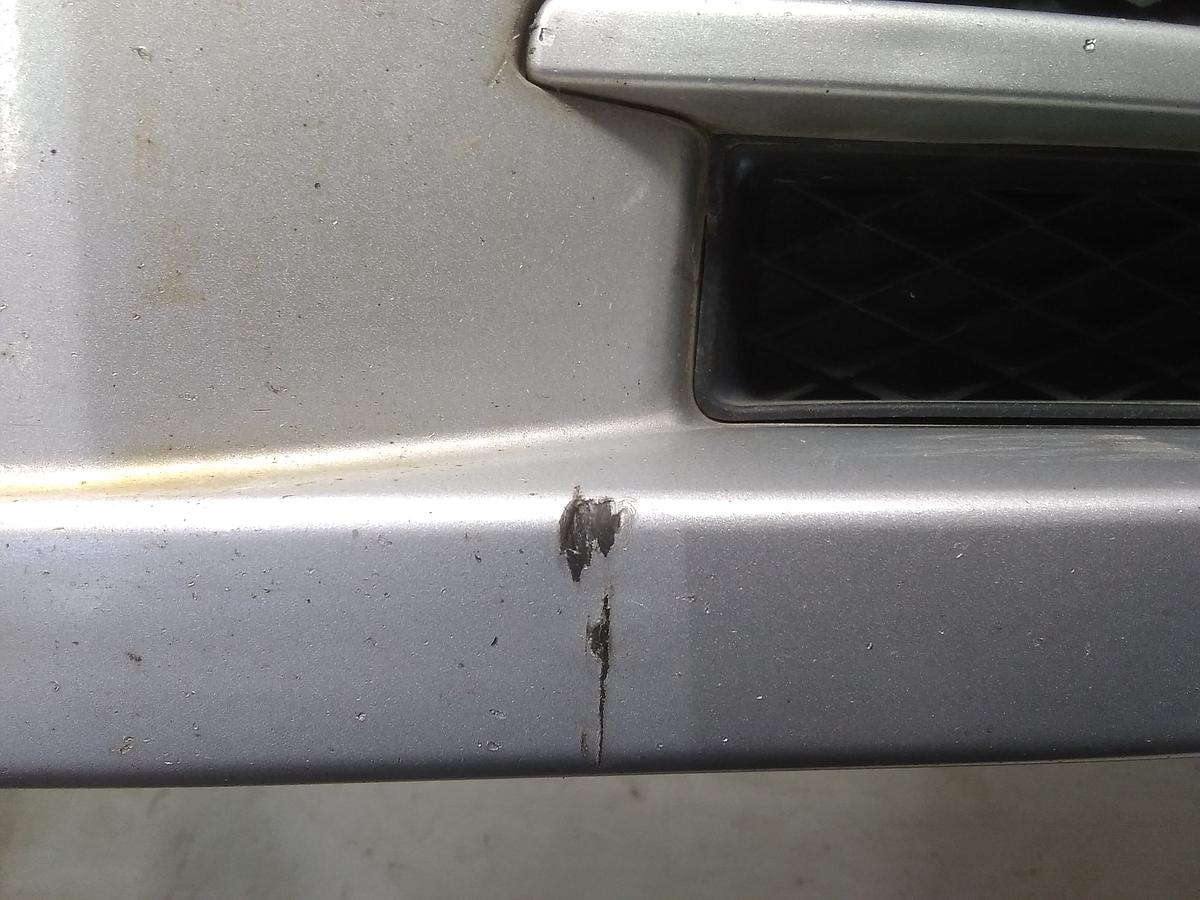 Chevrolet Aveo T250 original Sto&szlig;stange Stossf&auml;nger vorn Silber besch&auml;digt