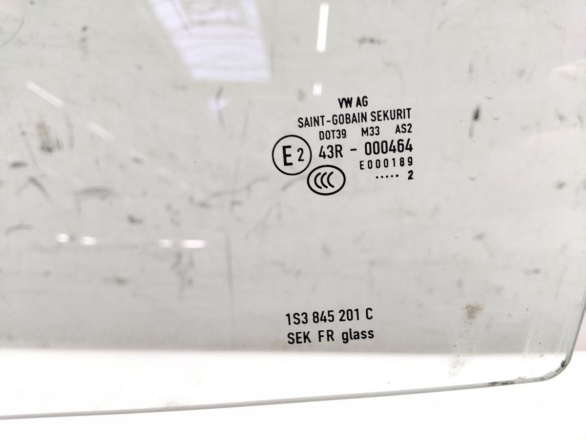 Skoda Citigo original T&uuml;rscheibe vorn links 3t&uuml;rig gr&uuml;ncolor BJ2012