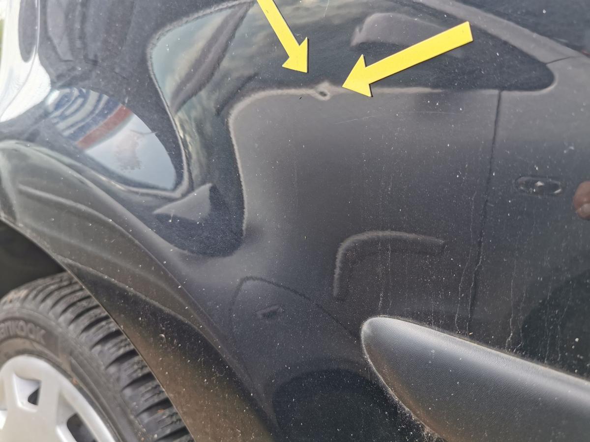 Citroen C1 P Tür Autotür Rohbautür Fondtür hinten rechts EXZ Schwarz Metallic