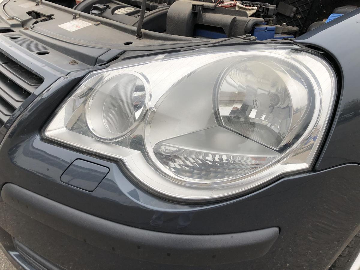 VW Polo 9N3 Scheinwerfer links Frontscheinwerfer Lampe Halogen Hella Tr&uuml;bung