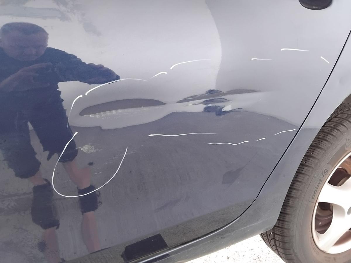 VW Golf 6 Fließheck Tür hinten links LD5Q Shadow Blue beschädigt Dellen BJ2010